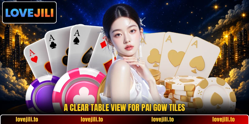 A clear table view for pai gow tiles