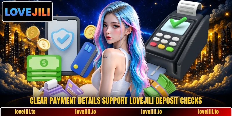 Clear payment details support LoveJili deposit checks Clear payment details support LoveJili deposit checks