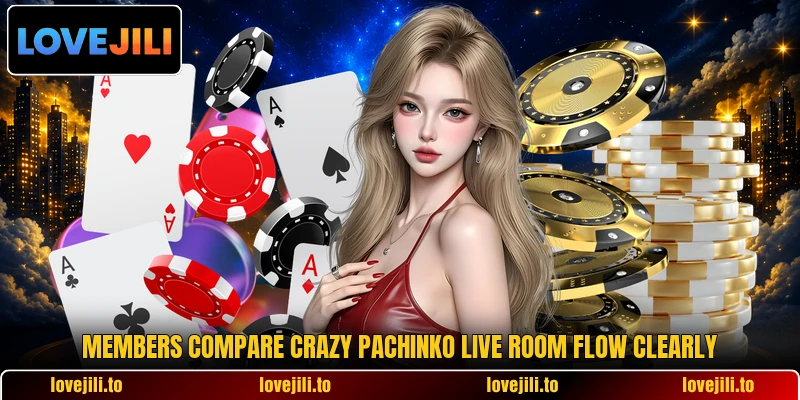 Members compare Crazy Pachinko Live room flow clearly