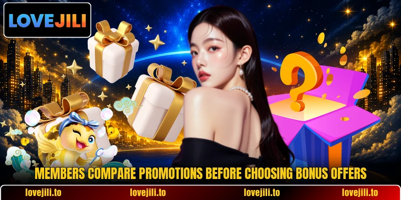 Members compare promotions before choosing bonus offers