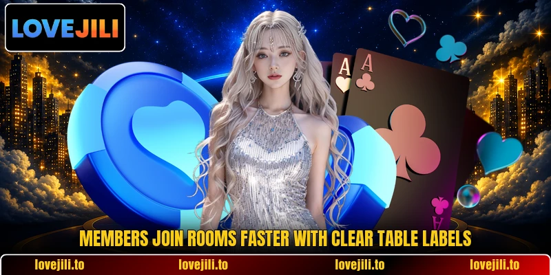 Members join rooms faster with clear table labels Members join rooms faster with clear table labels