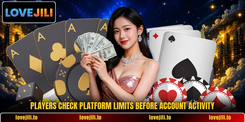 Players check platform limits before account activity Players check platform limits before account activity