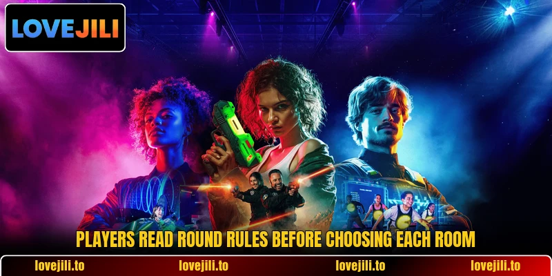 Players read round rules before choosing each room Players read round rules before choosing each room