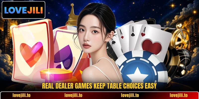 Real dealer games keep table choices easy Real dealer games keep table choices easy