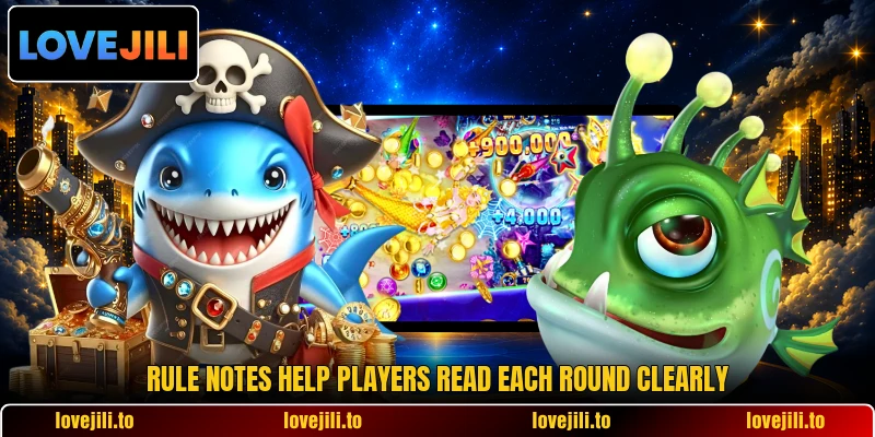 Rule notes help players read each round clearly
